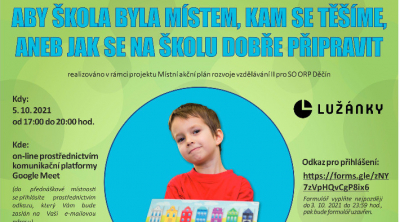 Pozvánka na webinář pro rodiče předškolních dětí
