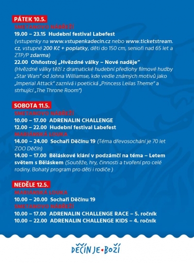 První víkend slavností v Děčíně nabídne i adrenalinovou show
