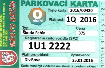 Parkovací karty jsou nyní také čtvrtletní