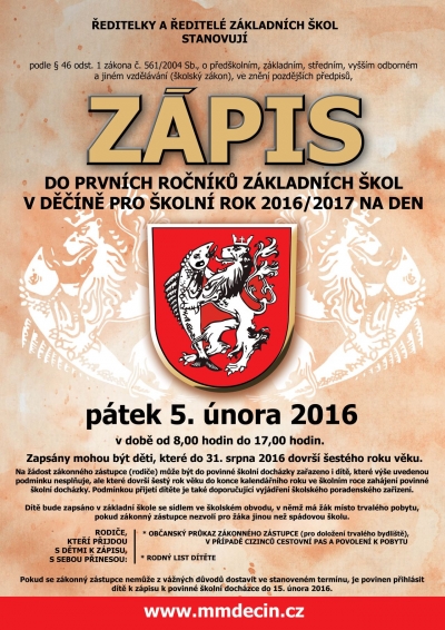 Zápis do prvních tříd bude v únoru