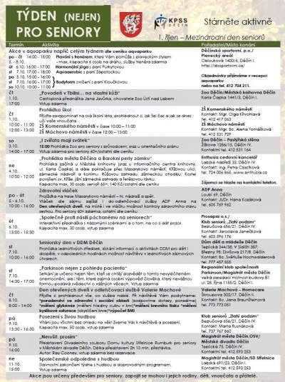 Týden plný zábavy si užijí děčínští senioři